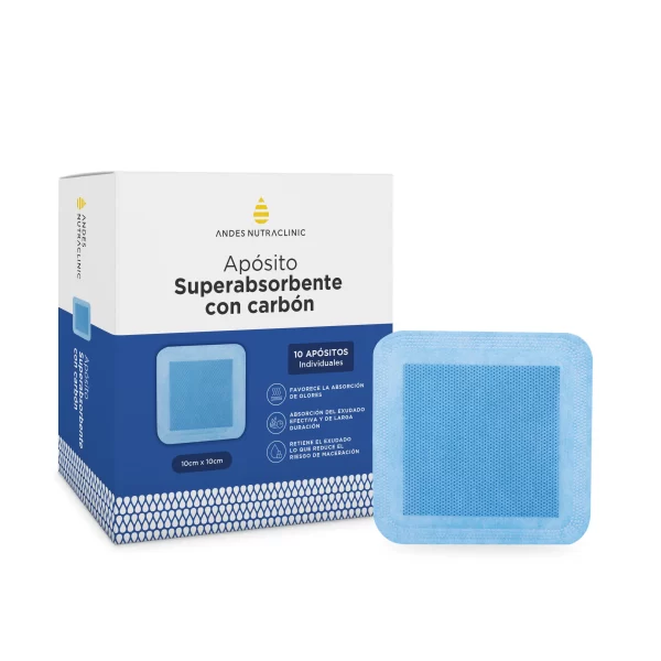 Apósito Superabsorbente con Carbón 10 x 10